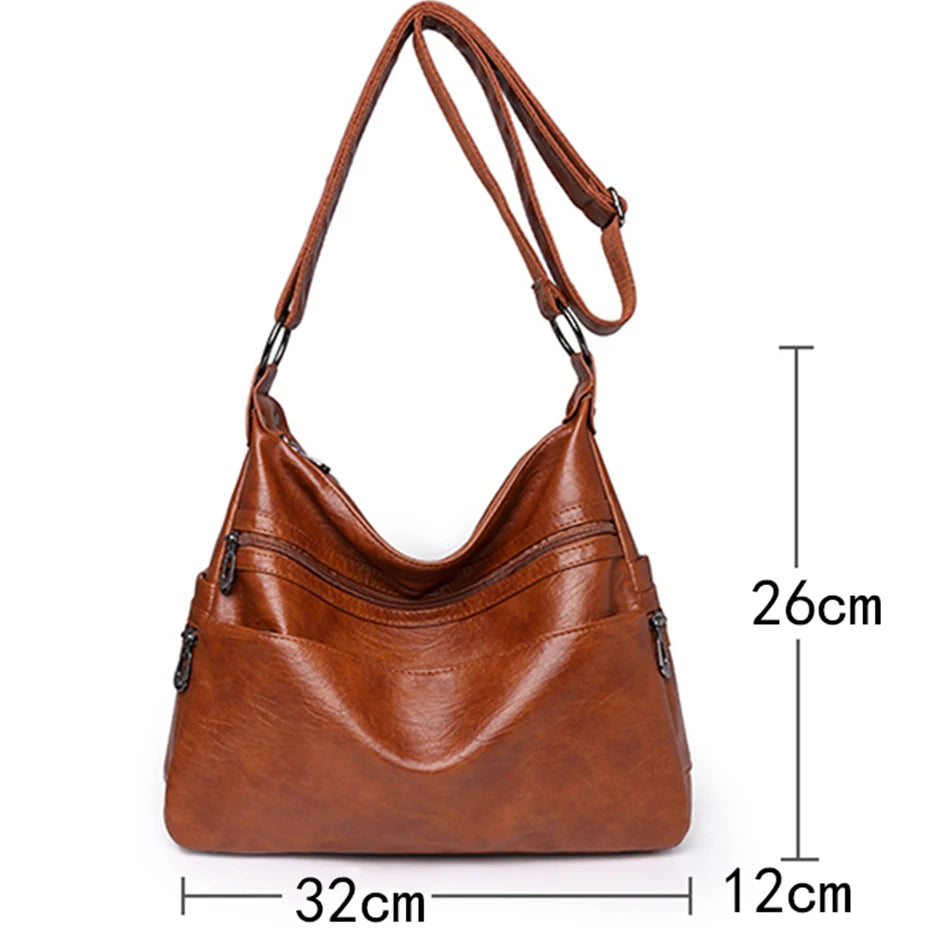 3 Layers Zippers Shoulder Handbag High Quality Big Shoulder Crossbody Bags Luxury Designer Messenger Sac Small Casual Tote Bags - EUFASHIONBAGS