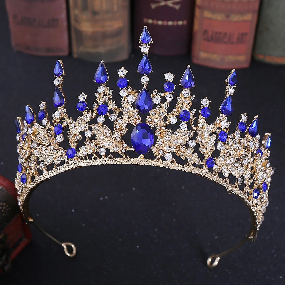 Vintage Baroque Headbands Purple Crystal Tiaras Crowns Bride Noiva Headpieces Bridal Wedding Party Hair Jewelry Rhinestone Crown - EUFASHIONBAGS