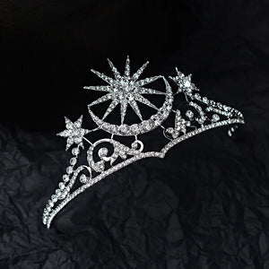 Baroque Star Crown Crystal Bridal Tiaras Rhinestone Pageant Diadem Bride Star Headdress Wedding Hair Accessories Tiara De Noiva