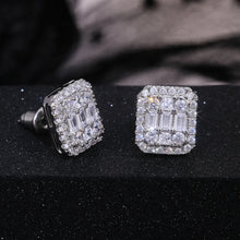 Charger l&#39;image dans la galerie, New Fashion Square Shape Women Stud Earrings Full Paved Shiny Crystal Zircon High Quality Female Trendy Earring Wholesale