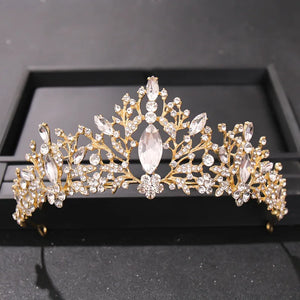 Baroque Retro Crystal Bridal Tiaras Crown For Women Bride Rhinestone Pageant Prom Diadem Wedding Hair Accessories Headband Gift