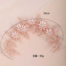 Load image into Gallery viewer, Rose Gold Color Headbands Wedding Hair Accessories Crystal Flower Headband Hairbands Tiara Women Headdress Bridal Hair Jewelry