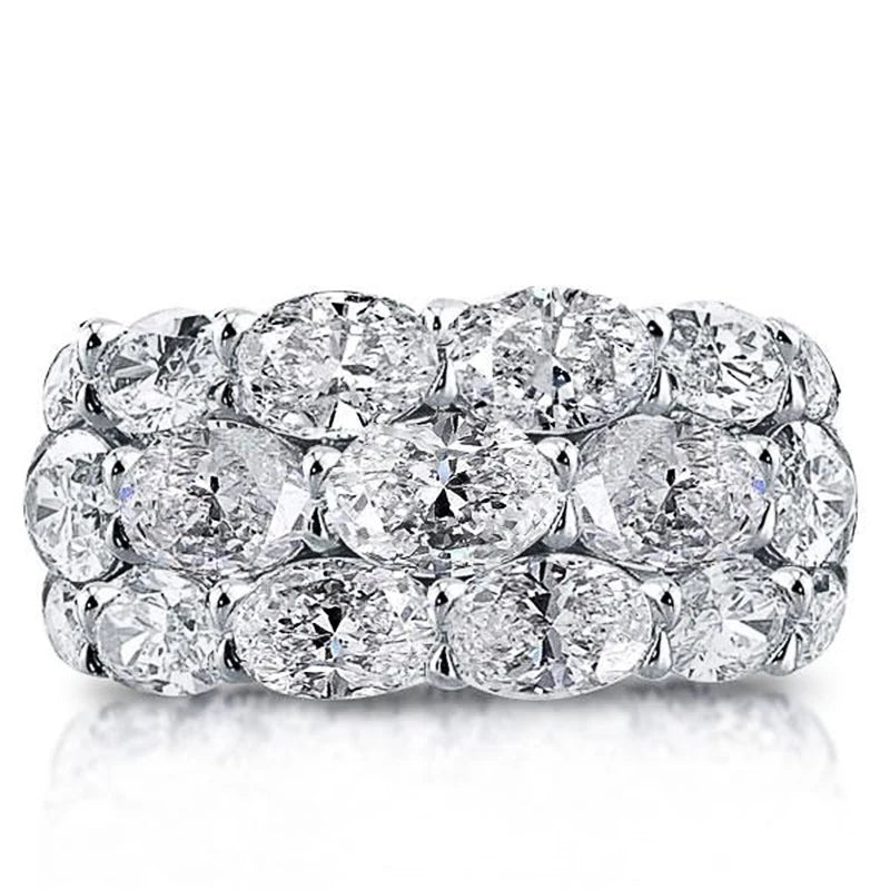 New Bling Bling Women's Wedding Rings with Oval Cubic Zirconia Crystal Shiny Accessories for Party Jewelry Statement Ring