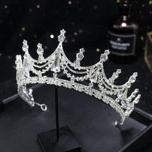 Cargar imagen en el visor de la galería, Baroque Luxury Geometric Crystal Bridal Tiaras Crown Big Rhinestone Pageant Prom Diadem Bride Headbands Wedding Hair Accessories