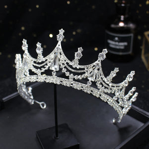 Baroque Luxury Geometric Crystal Bridal Tiaras Crown Big Rhinestone Pageant Prom Diadem Bride Headbands Wedding Hair Accessories