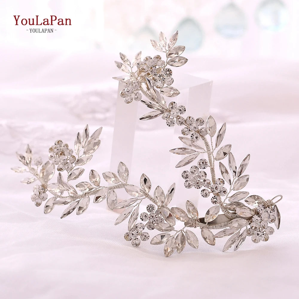 Luxury Crystal Bridal Headpiece Floral Wedding Hair Vine Clip Party Prom Hair Jewelry Brides Hair Accessories - EUFASHIONBAGS