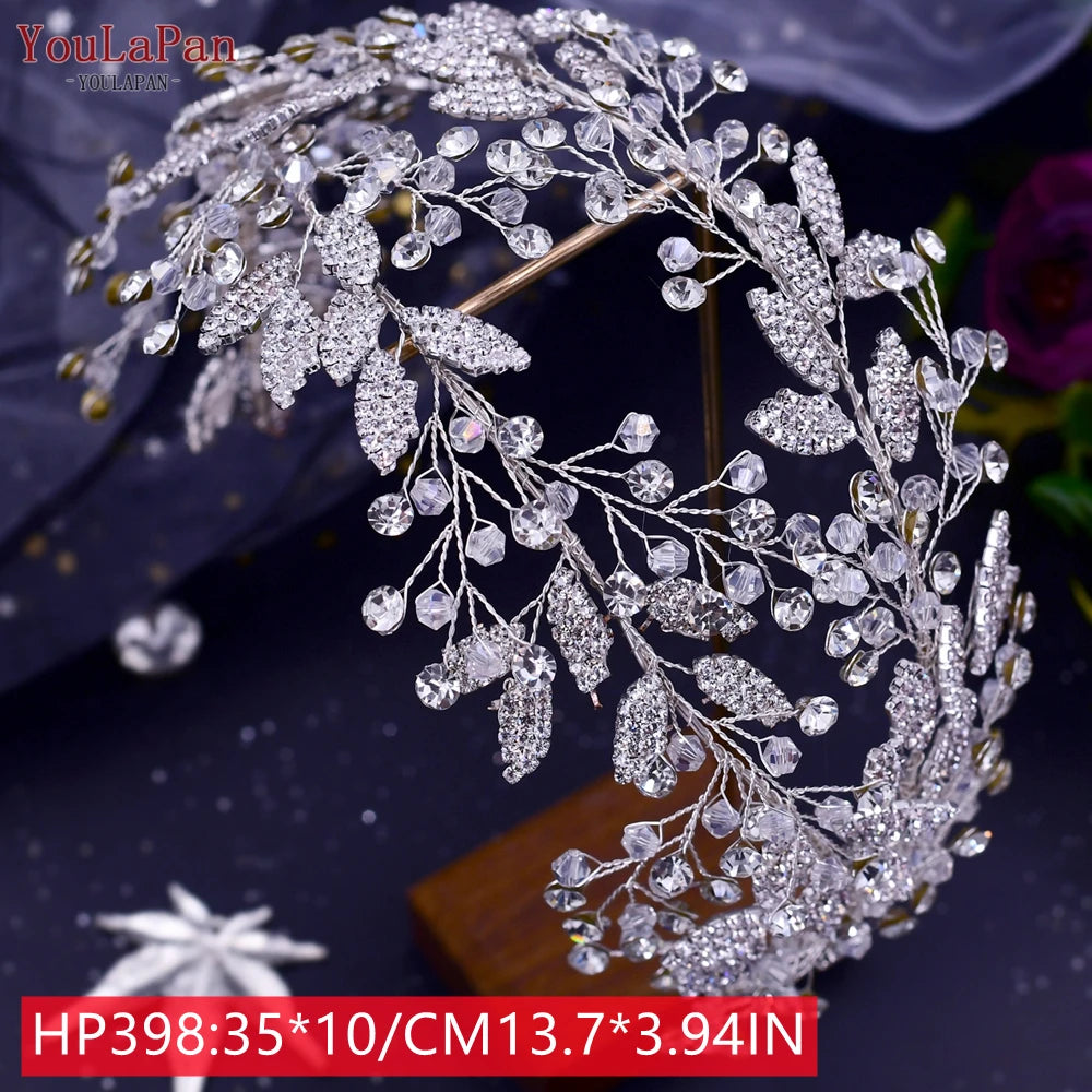 Bridal Tiaras for Wedding Rhinestone Hair Piece Crystal Headpiece Wedding Headpieces for Bride Hair Jewelry HP304 - EUFASHIONBAGS