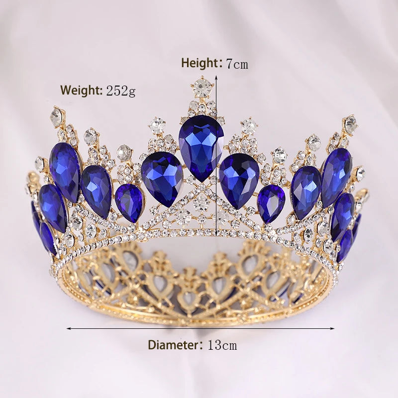 Luxury Crystal Baroque Tiaras and Crowns Women Girl Pageant Prom Diadem Wedding Bridal Headpiece Beauty Hair Jewelry Accessories - EUFASHIONBAGS