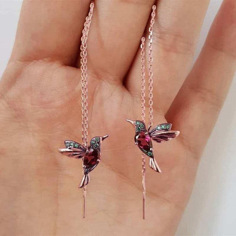 New Fashion Little Bird Drop Long Hanging Earrings for Women Elegant Girl Tassel Earring Stylish Jewelry Personality Gift