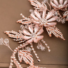 Load image into Gallery viewer, Rose Gold Color Headbands Wedding Hair Accessories Crystal Flower Headband Hairbands Tiara Women Headdress Bridal Hair Jewelry