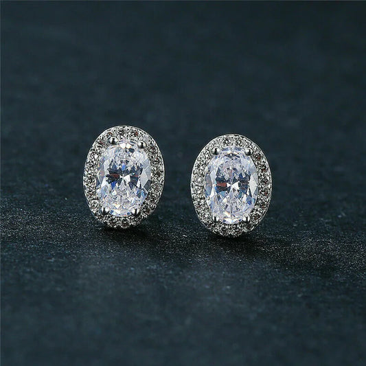 Classic Geometric Cubic Zirconia Stud Earrings Low-key Women's Accessories Simple Teens Earrings Timeless Style Jewelry