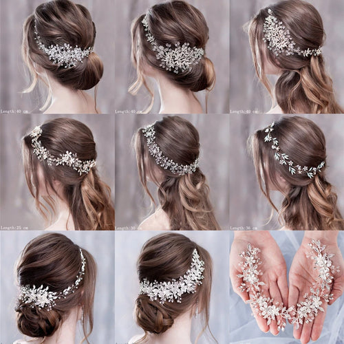 Luxurious Flower Headbands Tiaras Wedding Hair Accessories For Women Bride Hair Jewelry Bridal Headband Headpiece Party Hairband