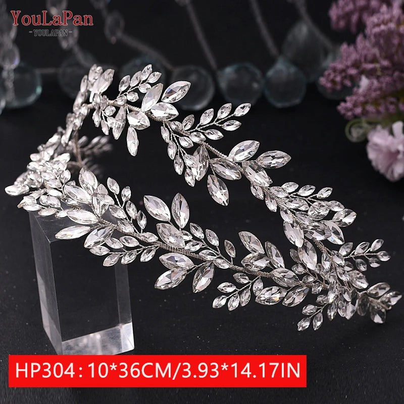 Bridal Tiaras for Wedding Rhinestone Hair Piece Crystal Headpiece Wedding Headpieces for Bride Hair Jewelry HP304 - EUFASHIONBAGS