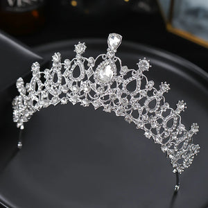 Hot Sale Rhinestone Crystal Wedding Bridal Jewelry Sets Women Bride Tiara Crowns Earring Necklace Set Wedding Hair Accessories