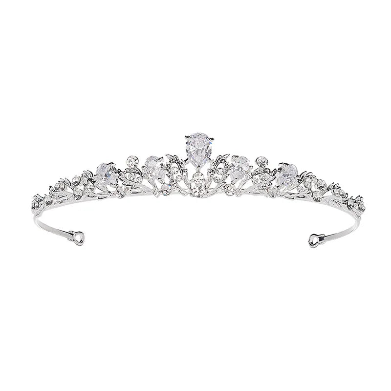 Fashion Zircon Bridal Tiara Headpiece Silver Color Crystal Wedding Crown Hair Accessories Women Birthday Party Rhinestone Crowns - EUFASHIONBAGS