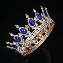 Cargar imagen en el visor de la galería, Crystal Queen King Tiaras and Crowns Bridal Diadem Women/Men Hair Ornaments Bride Rhinestone Wedding Head Jewelry Accessories