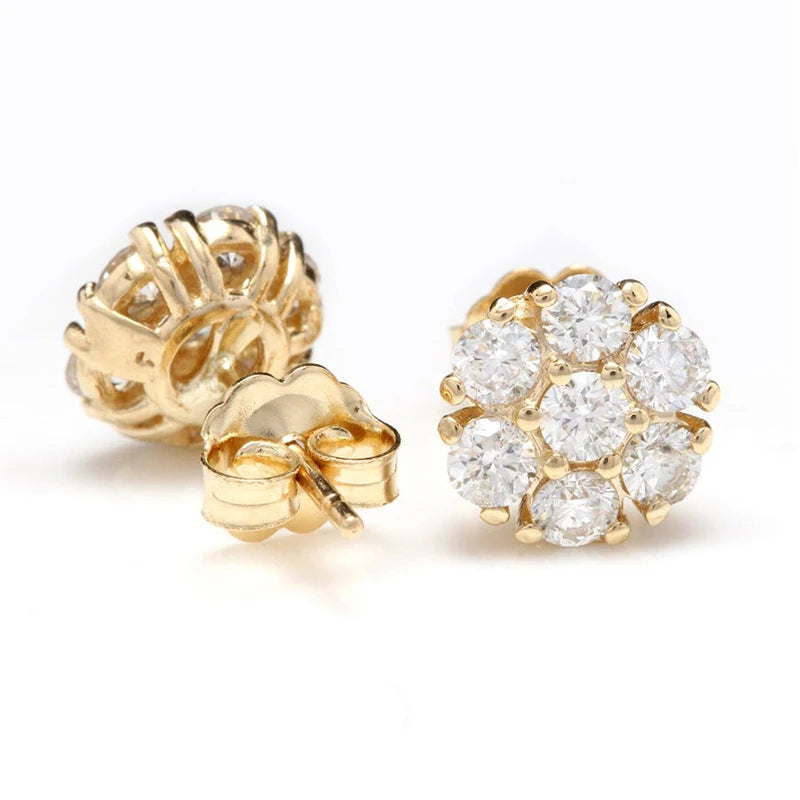 Luxury Gold Color Brilliant Cubic Zirconia Stud Earrings for Women Dainty Small Female Earring Gifts Classic Jewelry