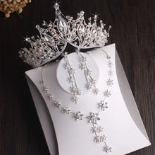 画像をギャラリービューアに読み込む, Baroque Silver Color Crystal Leaf Bridal Jewelry Sets Rhinestone Crown Tiaras Choker Necklace Earring African Beads Jewelry Set