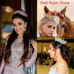 Crystal Queen King Tiaras and Crowns Bridal Diadem Girl Women Headpiece Hair Ornaments Wedding Hair Jewelry Accessories