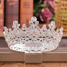 Cargar imagen en el visor de la galería, Crystal Rhinestone Round Crown Tiara Hair Jewelry Wedding Hair Accessories Bridal Hair Jewelry Queen Party Crown And Tiaras Gift