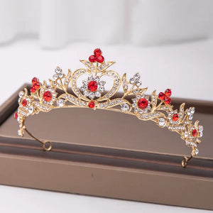 Trendy Crystal Rhinestone Crown Flower Diadem Tiara Wedding Hair Accessories Bridal Hair Jewelry Bride Hair Ornaments Party Gift