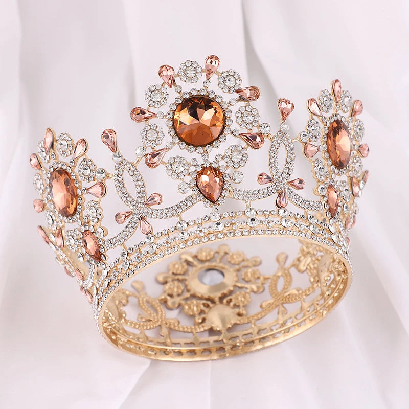 Full Crystal Queen Tiaras and Crowns Wedding Bridal Hair Jewelry Accessories For Women Pageant Diadem Bride Hair Ornaments - EUFASHIONBAGS