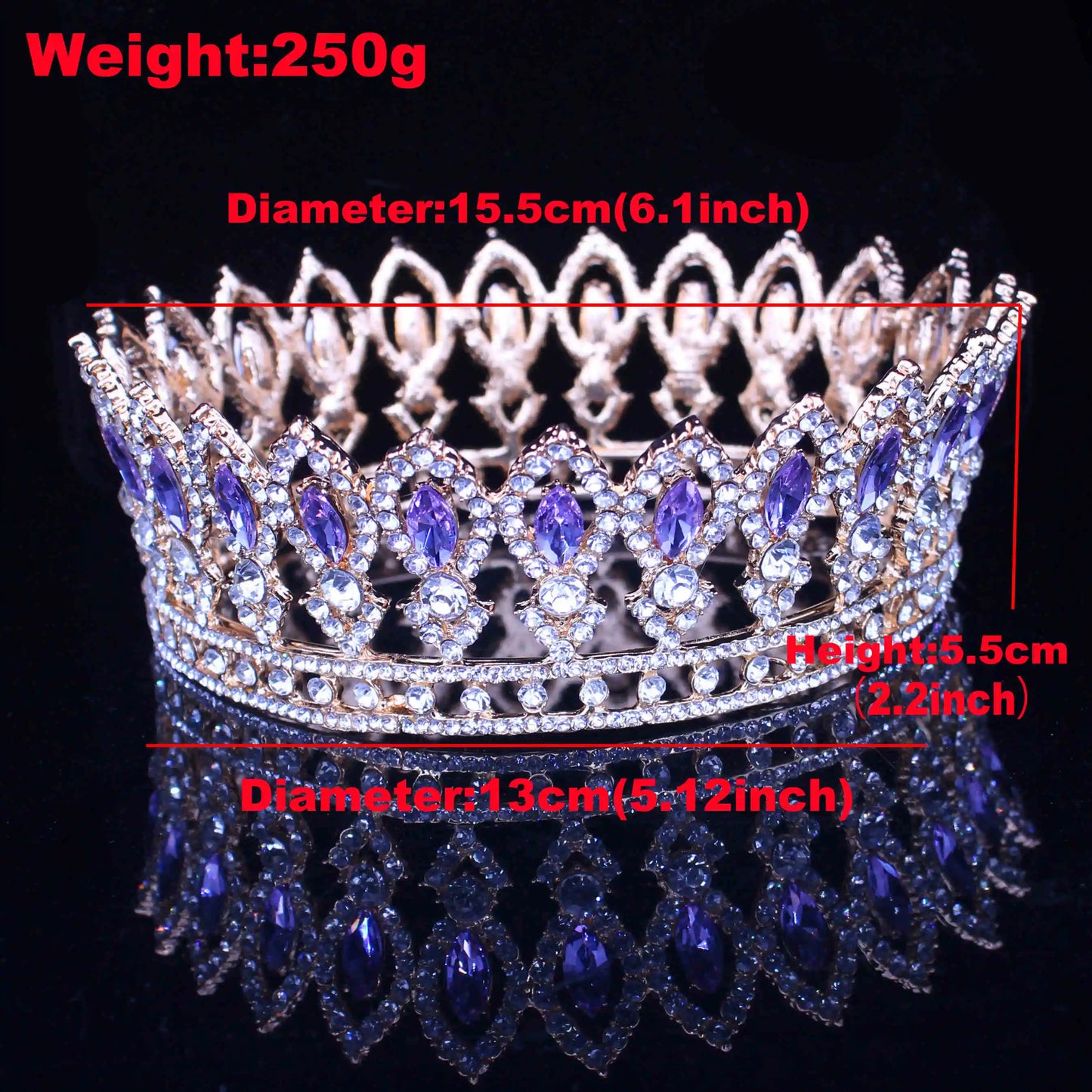 Crystal Queen Tiara Crown Wedding Bridal Pageant Diadem For Bride Tiaras and Crowns Headpiece Women Hair Jewelry Accessories - EUFASHIONBAGS