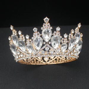 Luxury Crystal Baroque Tiaras and Crowns Women Girl Pageant Prom Diadem Wedding Bridal Headpiece Beauty Hair Jewelry Accessories