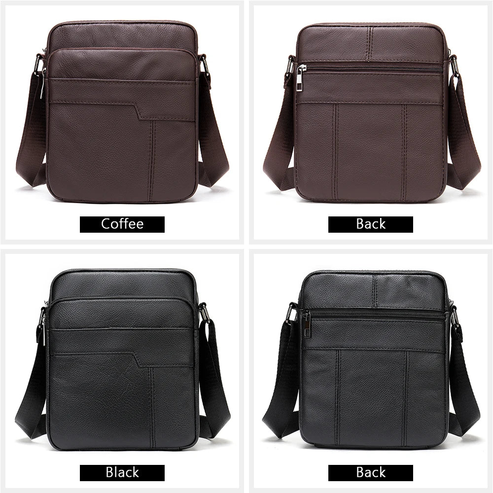 Black Shoulder Bags for Men Designer Bag Genuine Leather Messenger Bag Men Brand Flap for Ipad Leather Bag - EUFASHIONBAGS