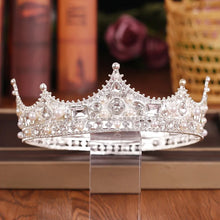 Cargar imagen en el visor de la galería, Crystal Rhinestone Round Crown Tiara Hair Jewelry Wedding Hair Accessories Bridal Hair Jewelry Queen Party Crown And Tiaras Gift