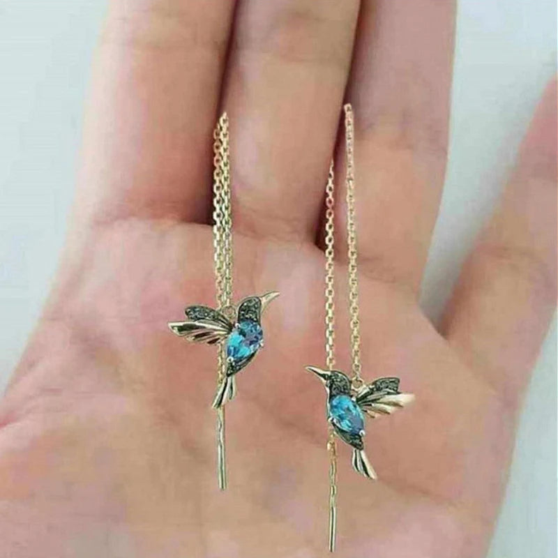 New Fashion Little Bird Drop Long Hanging Earrings for Women Elegant Girl Tassel Earring Stylish Jewelry Personality Gift