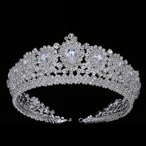 New Bling Wedding Crown Diadem Tiara With Zirconia Crystal Woman Tiaras and Crowns For Pageant Party