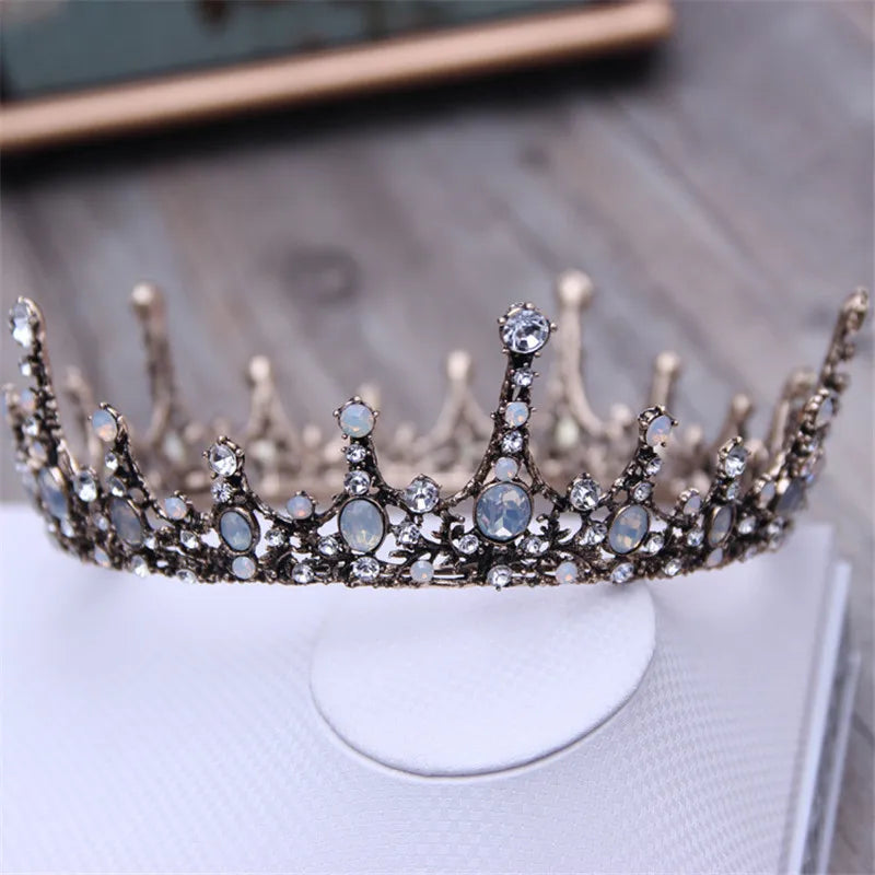 Royal Crowns Queen King Pageant Prom Tiara Diadem Vintage Men Crown Head Jewelry Accessories Hair Ornaments - EUFASHIONBAGS