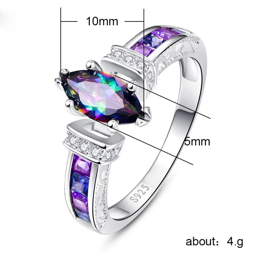 Special Marquise Shape Shiny Purple CZ Prong Setting Fashion Cocktail Party Rings for Women Size 6-10 wholesale lots bulk