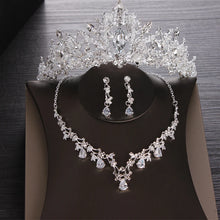 画像をギャラリービューアに読み込む, Luxury Heart Crystal Bridal Jewelry Sets Wedding Cubic Zircon Crown Tiaras Earring Choker Necklace Set African Beads Jewelry Set