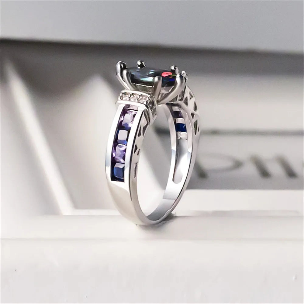 Special Marquise Shape Shiny Purple CZ Prong Setting Fashion Cocktail Party Rings for Women Size 6-10 wholesale lots bulk