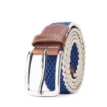 Cargar imagen en el visor de la galería, Men&#39;s Fabric Leather Elastic Woven Stretch Belt 1-3/8&quot; Wide Canvas Casual Belt