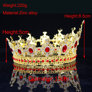 Royal Crystal Queen King Tiara and Crown Bridal Diadem Women Pageant Prom Headpiece Wedding Bride Hair Jewelry Accessories