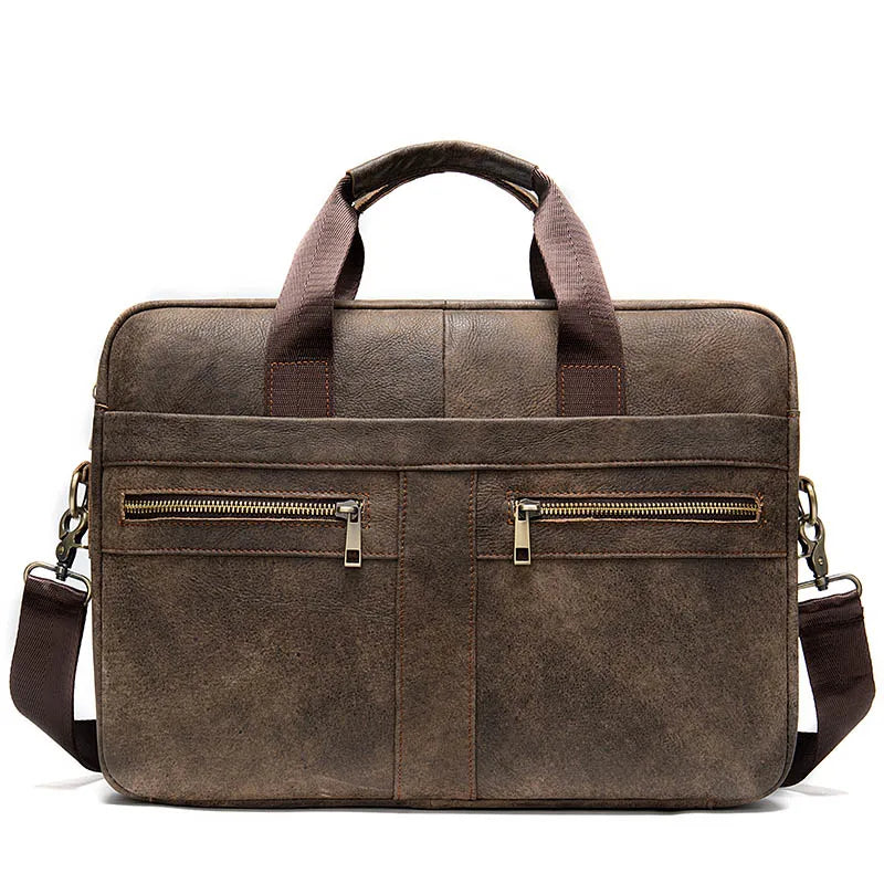 Men's Briefcases Men's Bags Genuine Leather Lawyer/Office Bag Laptop Bag Men's Leather Briefcases Bag for Documents - EUFASHIONBAGS