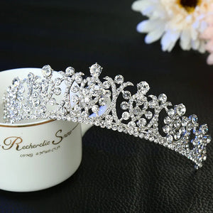 Luxury Silver Color Crystal Wedding Tiaras Hairband Rhinestone Pageant Diadem Prom Crown Bridal Hair Accessories tiara de noiva