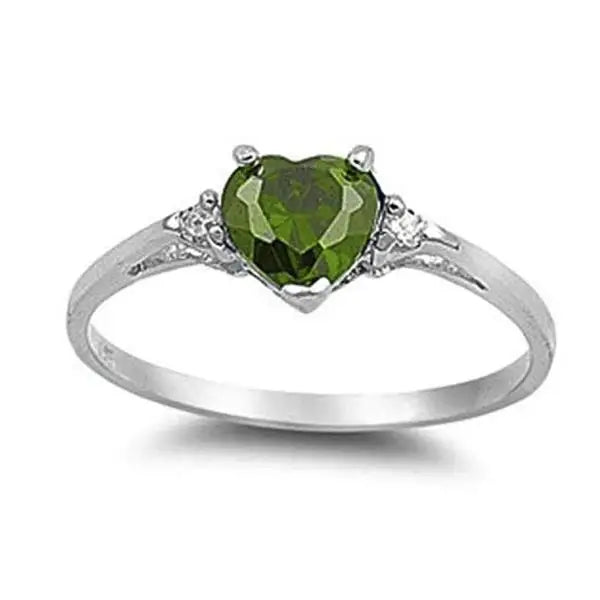 Mood Ring with Lovely Heart Design Brilliant CZ Prong Setting Silver Plated Best Christmas New Year Gift Rings for Women