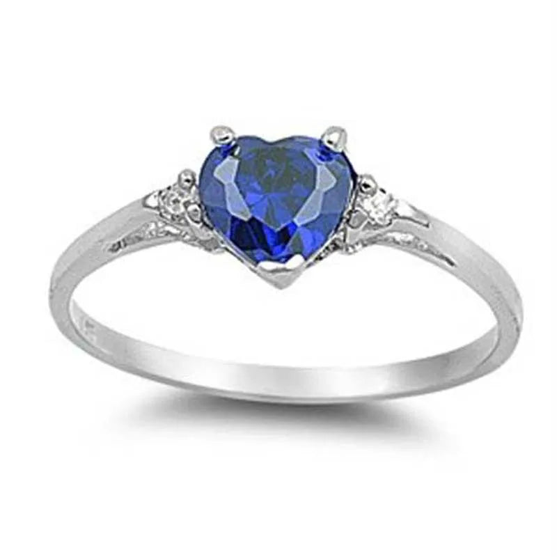 Mood Ring with Lovely Heart Design Brilliant CZ Prong Setting Silver Plated Best Christmas New Year Gift Rings for Women