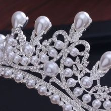 画像をギャラリービューアに読み込む, Tiaras And Crowns Luxury CZ Pearl Princess Pageant Engagement Wedding Hair Accessories For Bridal Jewelry Shine Crystal Crown