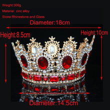 Cargar imagen en el visor de la galería, Baroque Crystal Bridal Tiaras and Crowns Queen Bride Headpiece Wedding Head Jewelry Accessories Women Diadem Prom Hair Ornaments