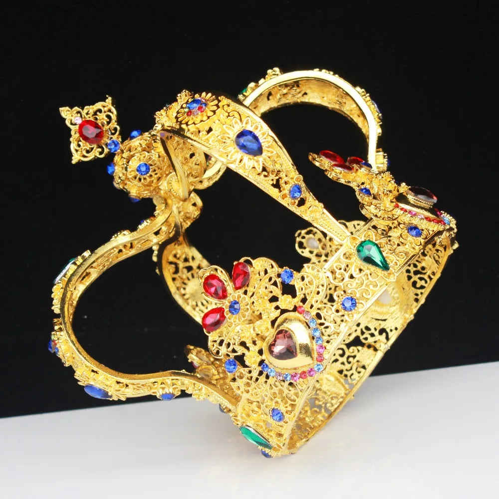 Male Cross Crown Baroque Bridal Wedding Crown Royal Queen King Tiara Birthday Party Hair Jewelry Accessories Prom Pageant Diadem - EUFASHIONBAGS