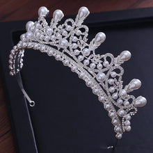 画像をギャラリービューアに読み込む, Tiaras And Crowns Luxury CZ Pearl Princess Pageant Engagement Wedding Hair Accessories For Bridal Jewelry Shine Crystal Crown