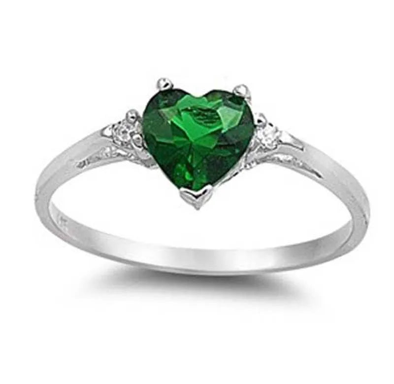 Mood Ring with Lovely Heart Design Brilliant CZ Prong Setting Silver Plated Best Christmas New Year Gift Rings for Women