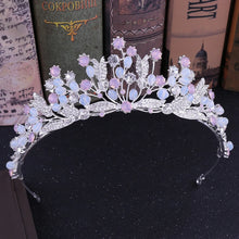 画像をギャラリービューアに読み込む, Baroque Handmade Pink Crystal Beads Bridal Tiaras Crowns Pageant Prom Rhinestone Veil Tiara Headbands Wedding Hair Accessories