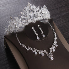 画像をギャラリービューアに読み込む, Luxury Heart Crystal Bridal Jewelry Sets Wedding Cubic Zircon Crown Tiaras Earring Choker Necklace Set African Beads Jewelry Set