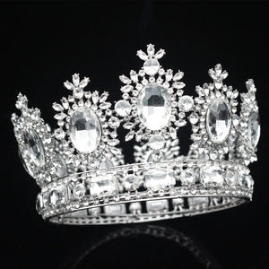 Baroque Crystal Bridal Tiaras and Crowns Queen Bride Headpiece Wedding Head Jewelry Accessories Women Diadem Prom Hair Ornaments